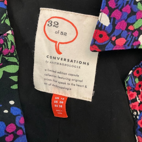 52 Conversations Anthropologie Colloquial Floral Shirt Dress floral summer 6 - Picture 14 of 16